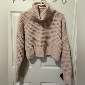 Crop top turtleneck sweater